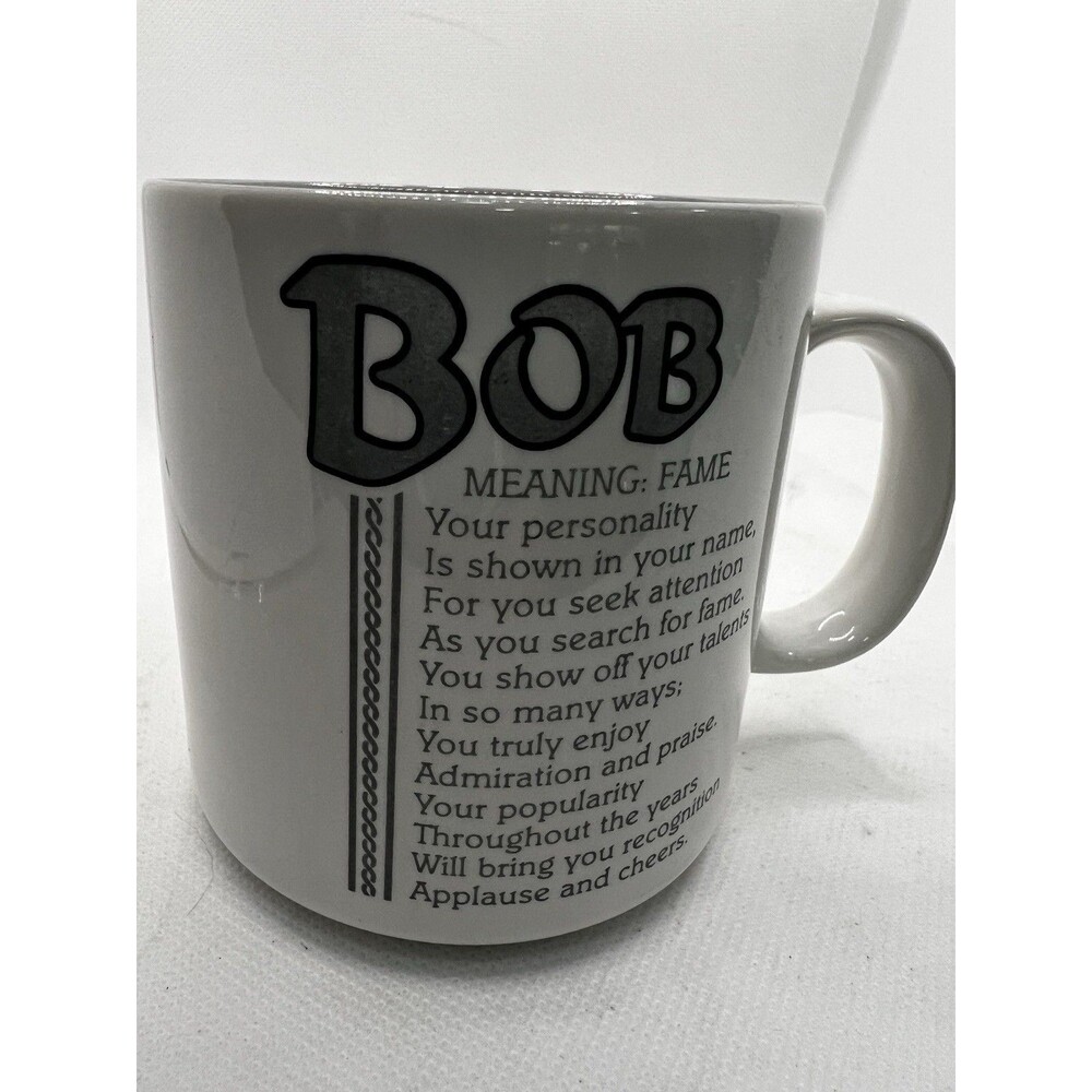VINTAGE Papel Bob Name Meaning Coffee Mug Cup Marci G. Korea Tea